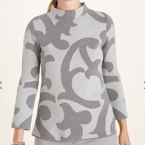 NWT Chico’s Printed Structured Mock-Neck Sweater Medium